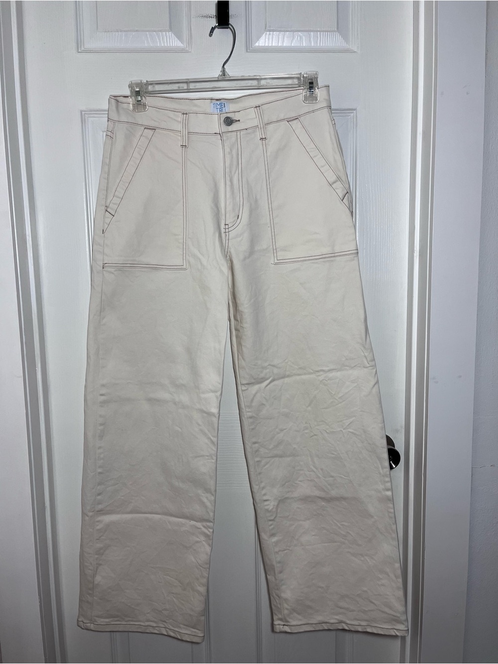 Time and Tru Cream Wide-Leg Jeans